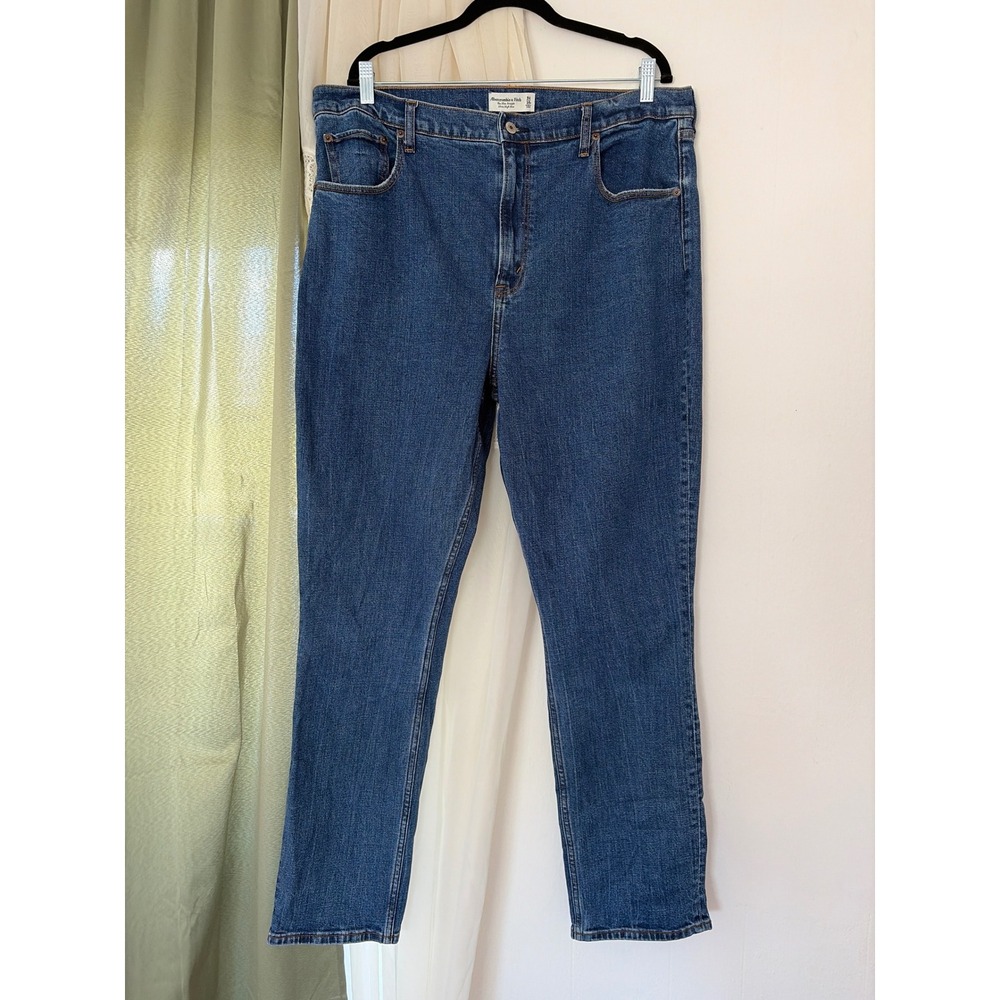 Abercrombie & Fitch Slim Straight Jeans Womens 18R Blue Denim Curve Love